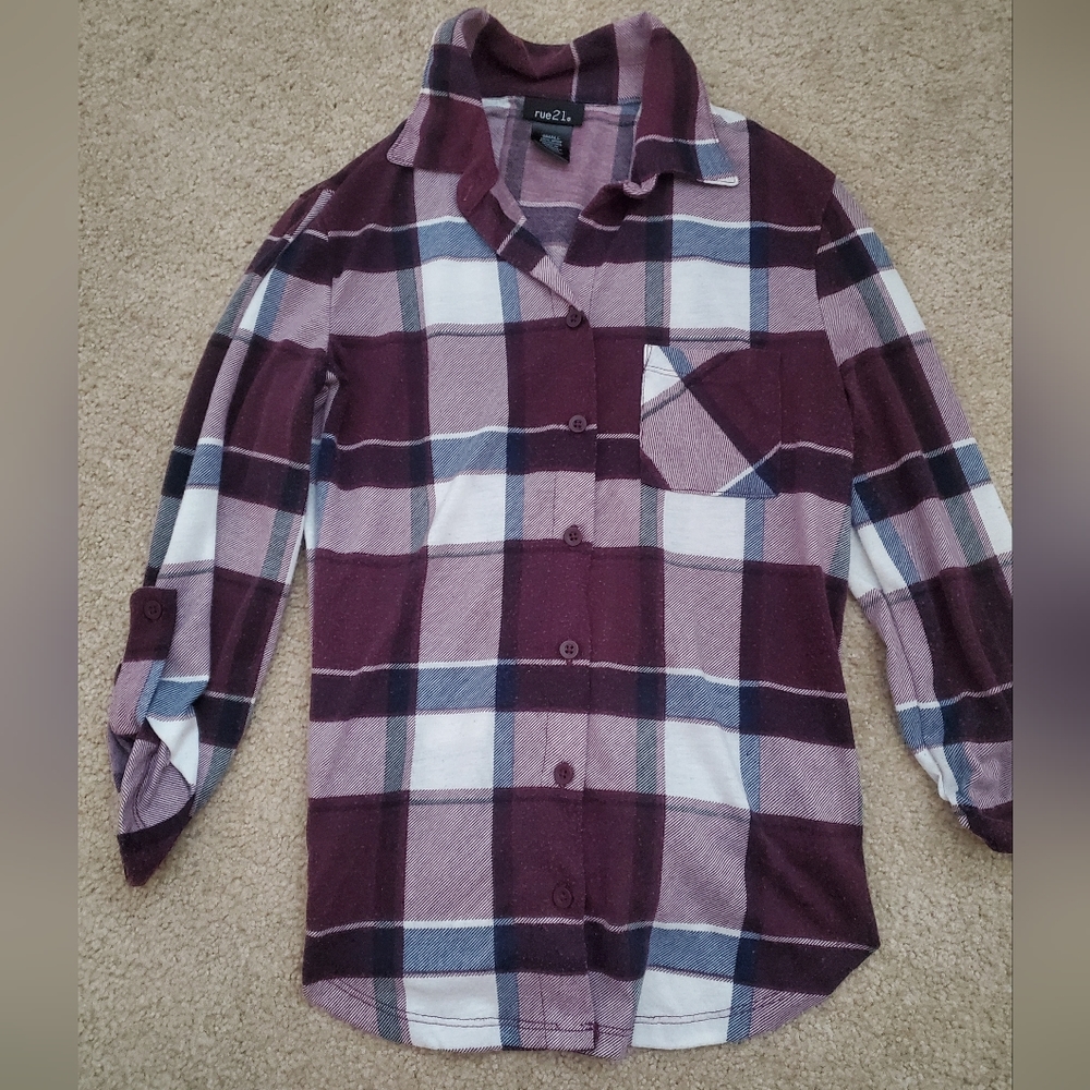 Rue21 Soft Maroon Flannel Shirt